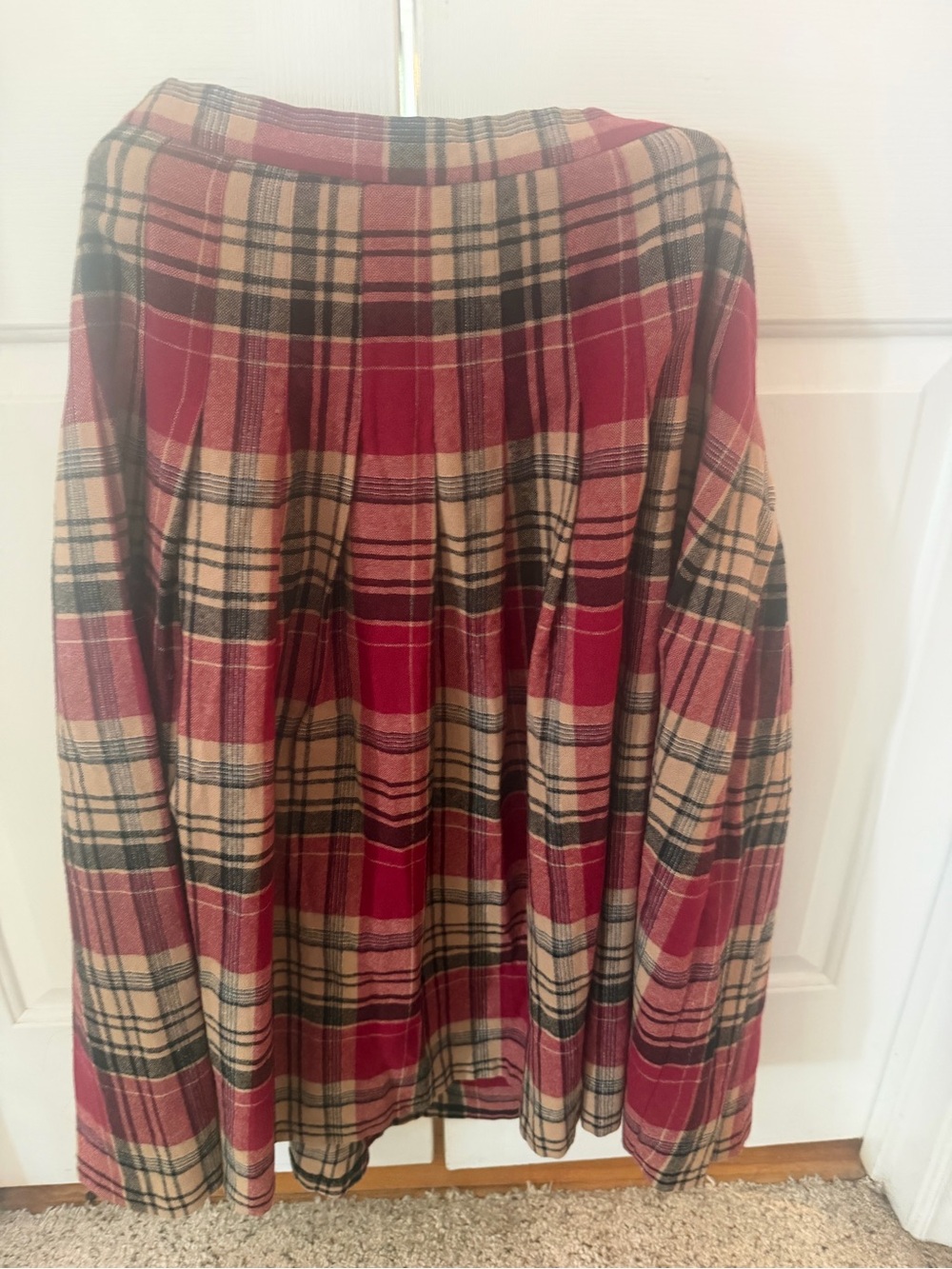 Pendleton Red & Cream Plaid Skirt